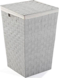 Wasmand Met Deksel Grijs (33 x 52 x 33 cm)