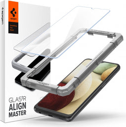 Spigen AlignMaster Full Cover Glass voor Samsung Galaxy A12 / A32 5G - 9H gehard glas - Inclusief montage frame (2 stuks)