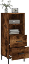 vidaXL - Dressoir - 34,5x34x90 - cm - bewerkt - hout - gerookt - eiken