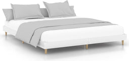 vidaXL - Bedframe - bewerkt - hout - hoogglans - wit - 200x200 - cm