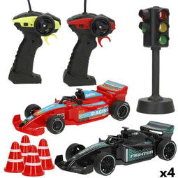 Politiewagen op Afstandsbediening Speed & Go 1:20 19 x 5 x 9 cm (4 Stuks)