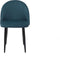 VISALIA - Eetkamerstoel - Blauw - Fluweel