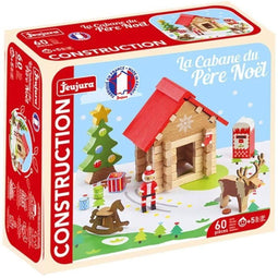 JEUJURA Santa's Cabin - Bouwspel - Houten bouwset met 60 onderdelen - Afmetingen doos 22 x 18,5 x 8,5 cm
