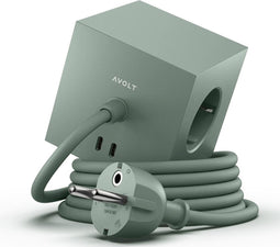 Avolt Square 1 stekkerdoos USB-C 30W 1,8 m-Oak Green