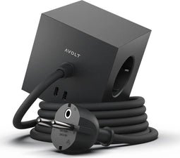 Avolt Square 1 stekkerdoos USB-C 30W 1,8 m-Zwart