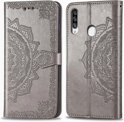 iMoshion Hoesje Geschikt voor Samsung Galaxy A20s Hoesje Met Pasjeshouder - iMoshion Mandala Bookcase - Grijs