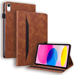 Lunso - Geschikt voor iPad 10 (2022) - Luxe Bookcase hoes - Bruin