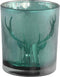 PTMD Gael Windlicht Rendier - H10 x Ø8,8 cm - Glas - Groen frosted
