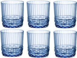Bormioli Rocco Cocktailglazen / Whiskey Glazen / Waterglazen America 20's - Sapphire Blue - 370 ml - 6 stuks
