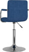 vidaXL - Eetkamerstoel - stof - blauw