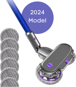 Dokx - Elektrische Mop Dweil voor Dyson Steelstofzuiger - Mondstuk Accessoires Opzetstuk & Dweilsysteem voor V7 / V8 / V10 / V11 / V15 series - Vloerwisser en Vloermop - Nat & Droog - Inclusief 8 dweilmops