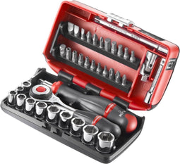 Facom - Doppendoos 6-kant - Ratel met draaiend heft 1/4 - Inch (21 stuks)