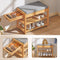 SoBuy FSR49-N - Schoenenrek met Zijkast en Zitgedeelte - Bamboe - 55x30x46cm