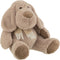 J-Line knuffel Hond + Sjaal Zittend - textiel - beige - extra large