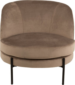 J-Line stoel Lounge Rond - textiel/metaal - bruin