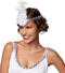 Dressforfun Charleston Diva - Vrouwenkostuum - Franjejurk met haarband en veer - Wit (XL)