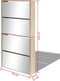 vidaXL - Schoenenkast - met - 4 - spiegels - 63x17x134 - cm - eikenhout