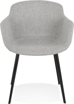 Alterego Riga - Grijs Stof - Met Armleuningen - 59x54x80cm
