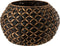 J-Line vaas Mand Roni Bol - hout - zwart/bruin - large - 41 cm hoog