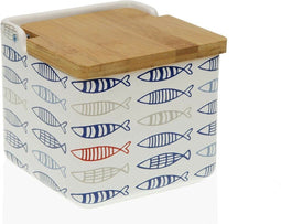 Zoutvaatje met deksel Versa Vissen 12,2 x 11,5 x 12,2 cm Keramisch