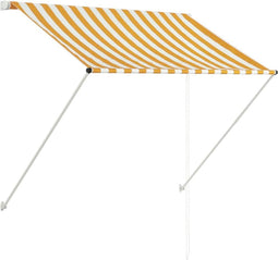 vidaXL - Luifel - uittrekbaar - 150x150 - cm - geel - en - wit
