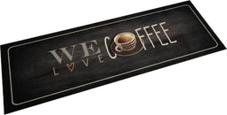 vidaXL - Keukenmat - wasbaar - koffietekst - 60x180 - cm - fluweel