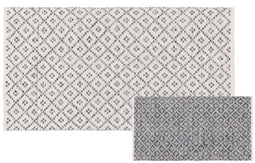 Tapijt Wit Grijs 70 % katoen 30 % Polyester 80 x 150 cm