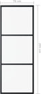 vidaXL - Schuifdeur - met - beslag - 76x205 - cm - aluminium - en - ESG-glas