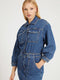 Guess Eliza Mini Jeans Jurk - Overhemdkraag - Cargo zakken - Blauw - Maat XS