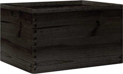 vidaXL - Houten - kist - met - handvatten - 40x30x23 - cm - massief - grenenhout - zwart