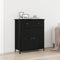 vidaXL - Sideboard - Zwart - Eiken - 70x30x80 - cm - Engineered - Hout - en - Staal