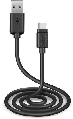 SBS TECABLETC3MTK - USB-A - USB-C 3m kabel - Snelladen en gegevensoverdracht - Zwart