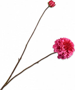 Silk-ka Kunstbloem-Zijden Bloem Dahlia Tak Roze-Rood 86 cm