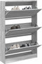 Schoenenkast 80x21x125,5 cm bewerkt hout grijs sonoma eiken