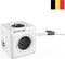 DesignNest PowerCube Extended Duo USB - Type E met aardepin (België) - 1.5 meter kabel - Wit/Grijs - 3 stopcontacten - 2 USB laders - stekkerdoos - stekkerblok - telefoonlader - oplader