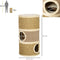PawHut D30-326 - Kattenkrabpaal - 3 niveaus sisal en zeewier - Kaki en bruin