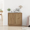 vidaXL - Dressoir - Artisan - Eiken - 80x34x75 - cm - Bewerkte - Hout