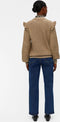 Object Malena L/s Ruffle Pullover - Trui - Bruin - Maat XS