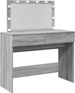 vidaXL - Kaptafel - met - LED-verlichting - 100x40x120 - cm - grijs - sonoma