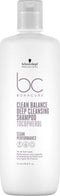 Schwarzkopf Professional Bonacure Clean Balance Deep Cleansing Shampoo - 1000 ml- Normale shampoo - Voor Alle haartypes -