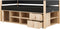 Bopita Lucas compactbed 90x200 met opbergmodule - Mat Zwart/Naturel
