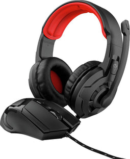 Trust GXT 785 Ravius - 2-in-1 Gamingset - Over-ear Headset & Verlichte Gamingmuis - Rood Zwart