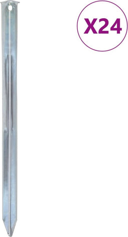 vidaXL - Tentharingen - 24 - st - Ø20 - mm - 30 - cm - gegalvaniseerd - staal