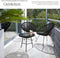 tectake® Bistroset - 2 stoelen en 1 tafel - Retro Egg Chairs Acapulco-stijl - Weerbestendig - Zwart