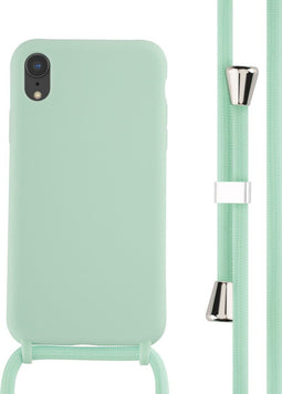 iMoshion Hoesje Geschikt voor iPhone Xr Hoesje Met Koord - iMoshion Siliconen hoesje met koord - Mintgroen