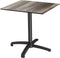 X Cross Terrastafel Zwart Frame + Tropical Wood HPL 70x70 cm - Essentials 110031277 - Horeca & Professioneel