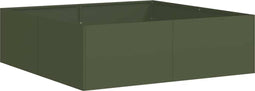 vidaXL - Plantenbak - 100x100x30 - cm - staal - olijfgroen