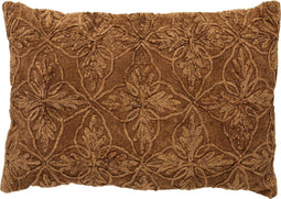 Dutch Decor AMAR - Kussenhoes 40x60 cm - 100% katoen - bloemen design - Tobacco Brown - bruin - met rits - zonder binnenkussen