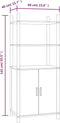 vidaXL - Hoge - kast - 60x40x141 - bewerkt - hout - wit