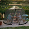 Merkloos - Verstelbaar muggennet - Insectenbescherming voor parasols 250-300 cm - Zwart/beige